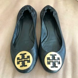 Tory Burch Black Minnie Ballet Flat - Size 9